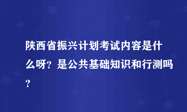 陕西省振兴计划考试内容是什么呀？是公共基础知识和行测吗？