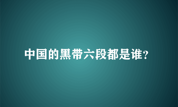 中国的黑带六段都是谁？