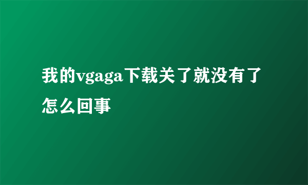 我的vgaga下载关了就没有了怎么回事