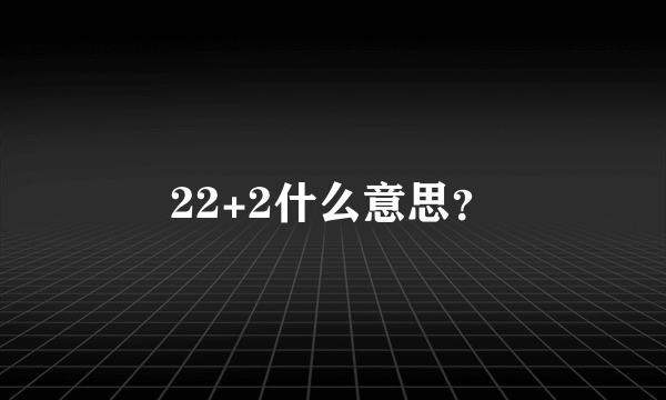 22+2什么意思？