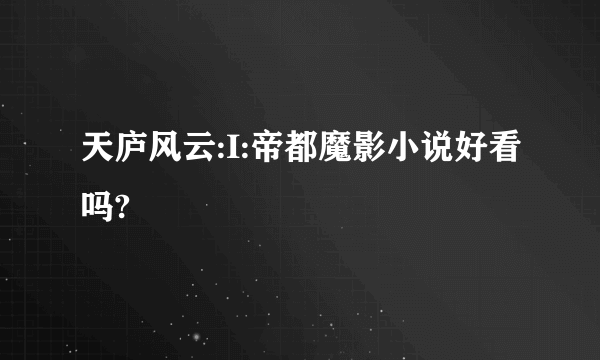 天庐风云:I:帝都魔影小说好看吗?