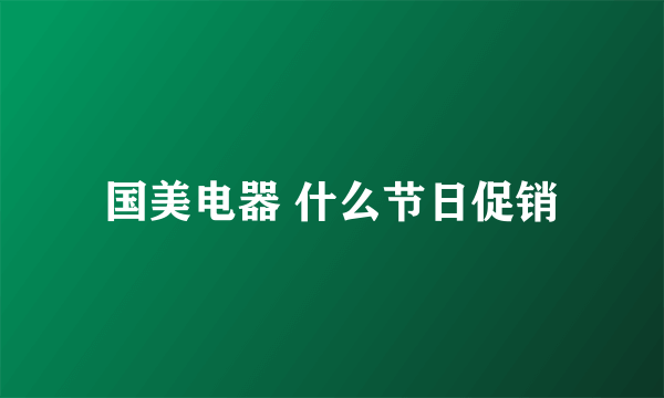 国美电器 什么节日促销