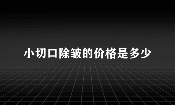 小切口除皱的价格是多少