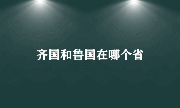 齐国和鲁国在哪个省