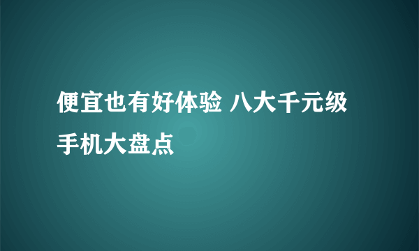 便宜也有好体验 八大千元级手机大盘点