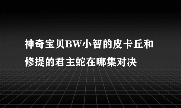 神奇宝贝BW小智的皮卡丘和修提的君主蛇在哪集对决