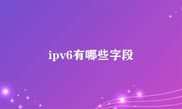 ipv6有哪些字段