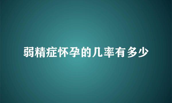 弱精症怀孕的几率有多少