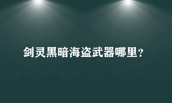 剑灵黑暗海盗武器哪里？