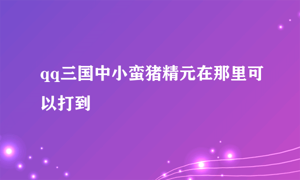 qq三国中小蛮猪精元在那里可以打到