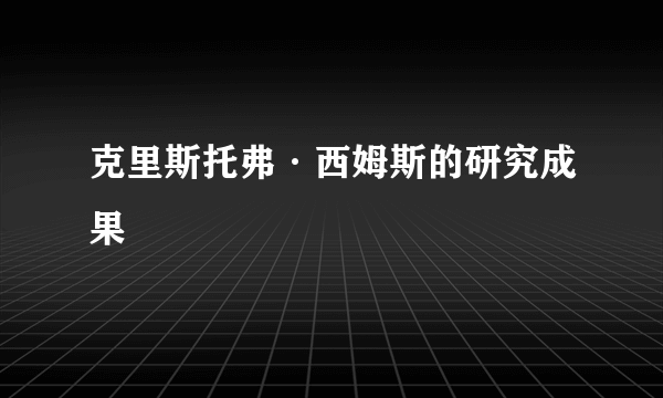 克里斯托弗·西姆斯的研究成果