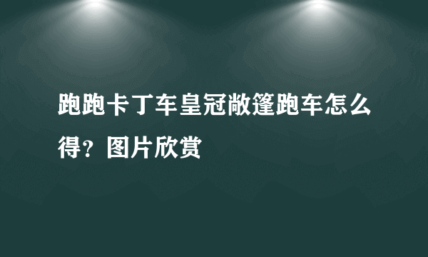 跑跑卡丁车皇冠敞篷跑车怎么得？图片欣赏