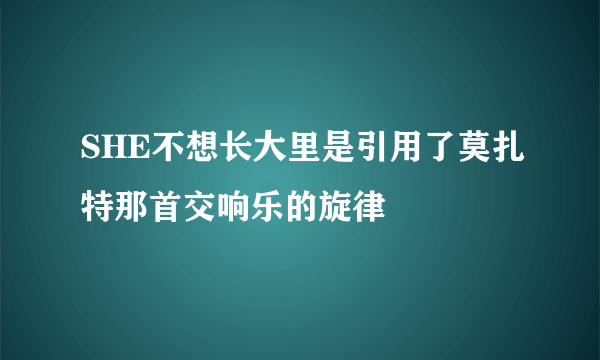 SHE不想长大里是引用了莫扎特那首交响乐的旋律