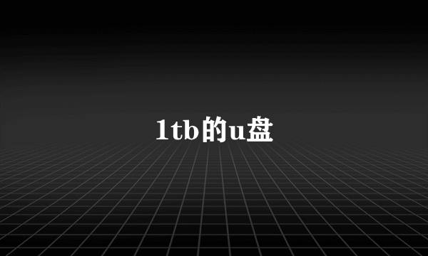 1tb的u盘