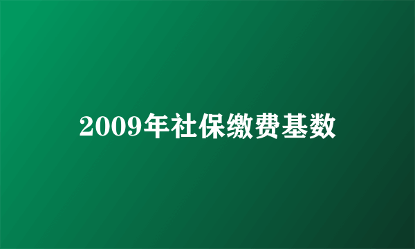 2009年社保缴费基数