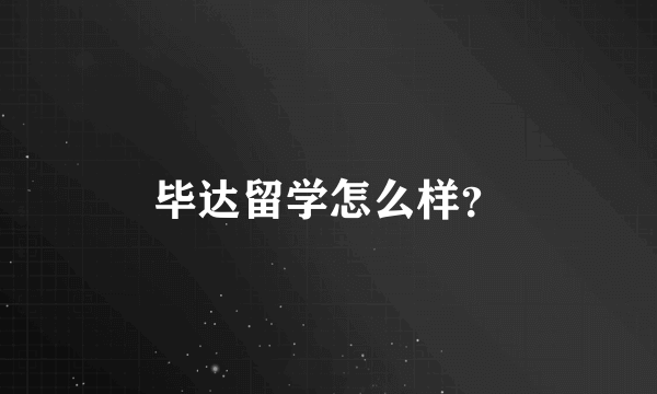 毕达留学怎么样？