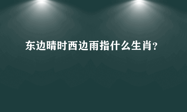 东边晴时西边雨指什么生肖？