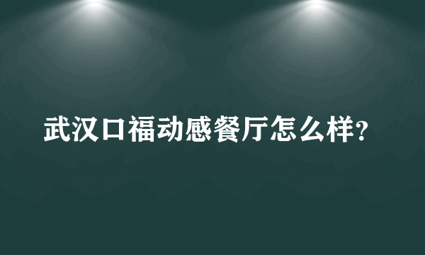 武汉口福动感餐厅怎么样？