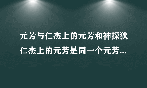 元芳与仁杰上的元芳和神探狄仁杰上的元芳是同一个元芳么?为么一个姓王，一个姓李？