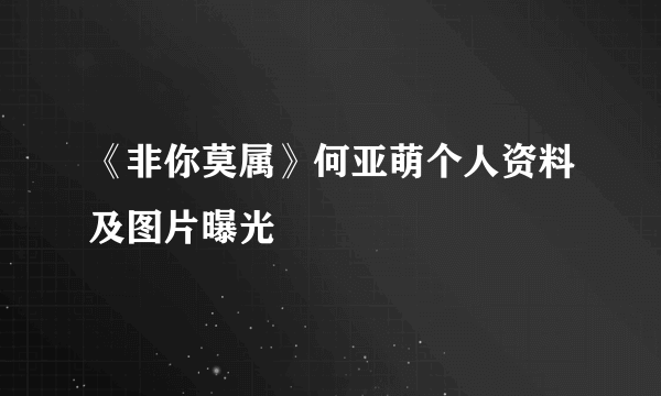 《非你莫属》何亚萌个人资料及图片曝光