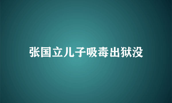 张国立儿子吸毒出狱没