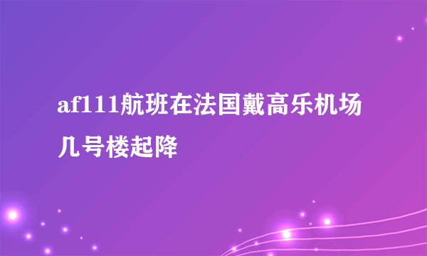 af111航班在法国戴高乐机场几号楼起降