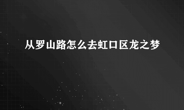 从罗山路怎么去虹口区龙之梦