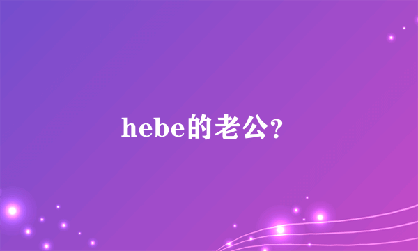 hebe的老公？