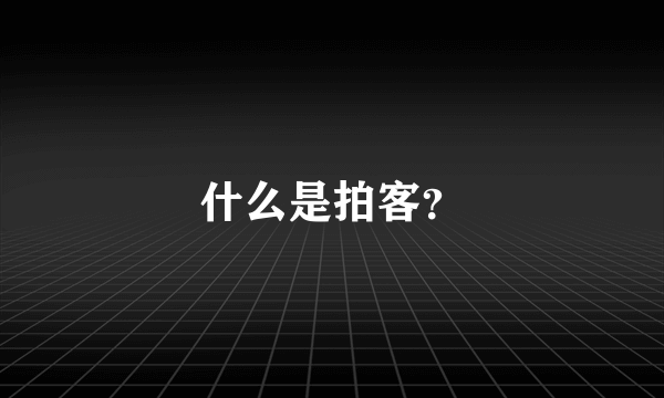 什么是拍客？