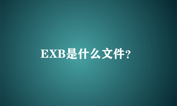 EXB是什么文件？