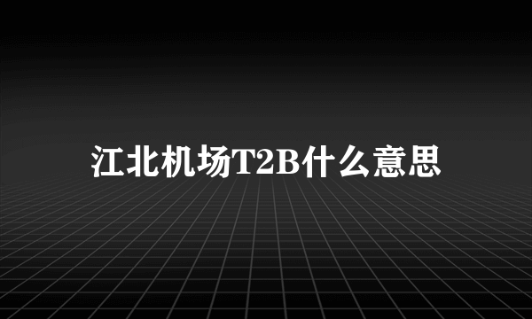 江北机场T2B什么意思