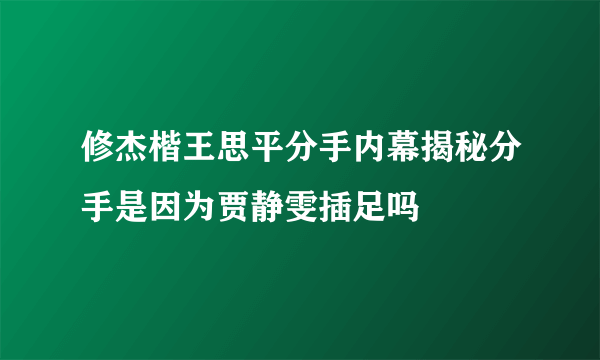 修杰楷王思平分手内幕揭秘分手是因为贾静雯插足吗