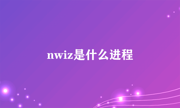 nwiz是什么进程