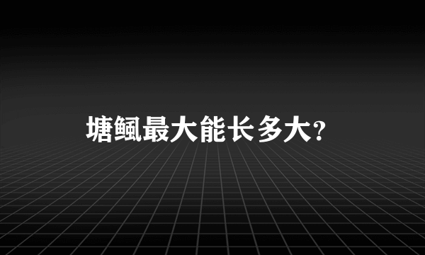 塘鲺最大能长多大？