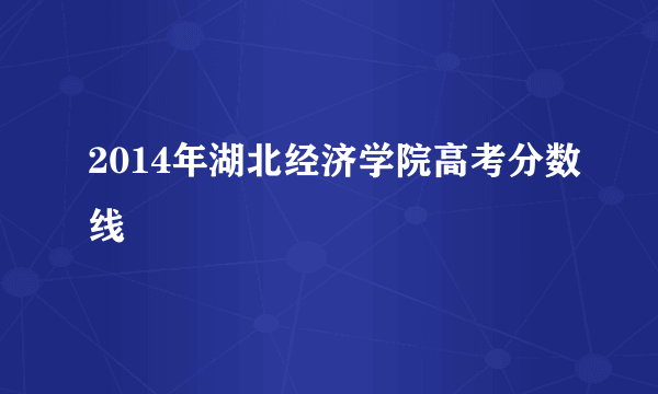 2014年湖北经济学院高考分数线