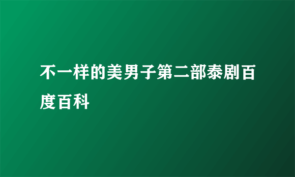 不一样的美男子第二部泰剧百度百科