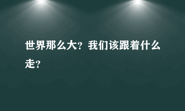 世界那么大？我们该跟着什么走？