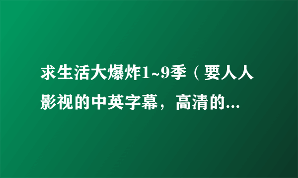 求生活大爆炸1~9季（要人人影视的中英字幕，高清的）最好是百度云，谢谢！