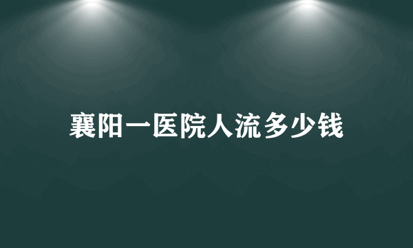 襄阳一医院人流多少钱