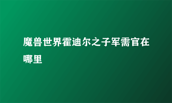 魔兽世界霍迪尔之子军需官在哪里