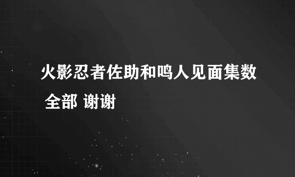 火影忍者佐助和鸣人见面集数 全部 谢谢