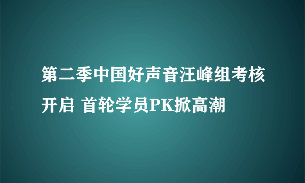 第二季中国好声音汪峰组考核开启 首轮学员PK掀高潮