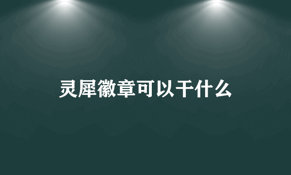 灵犀徽章可以干什么