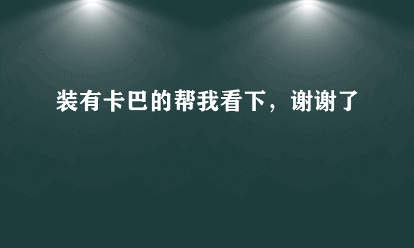 装有卡巴的帮我看下，谢谢了