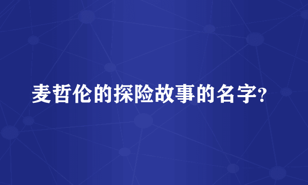 麦哲伦的探险故事的名字？