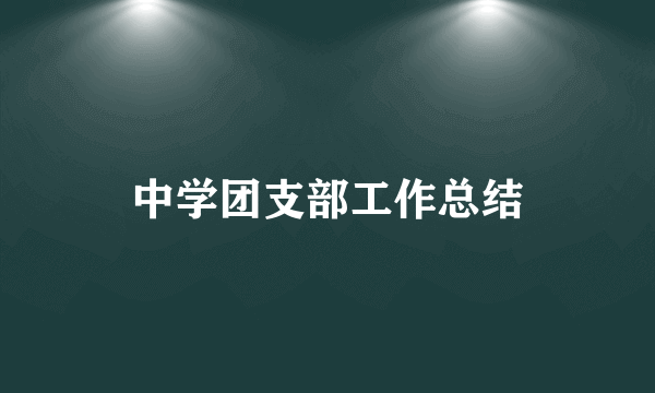 中学团支部工作总结