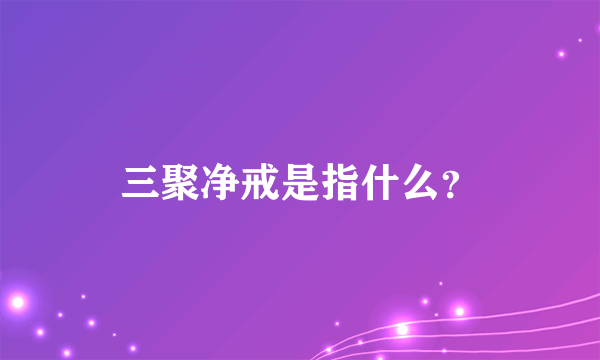 三聚净戒是指什么？