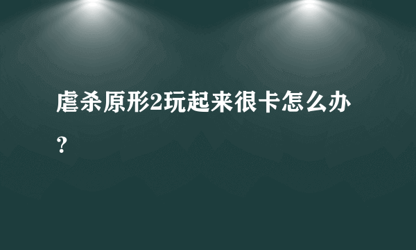 虐杀原形2玩起来很卡怎么办？