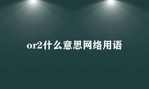 or2什么意思网络用语