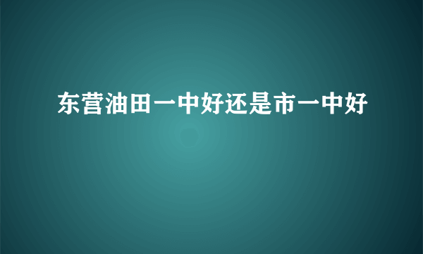 东营油田一中好还是市一中好